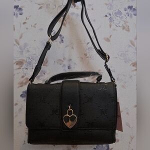 Juicy Couture - NWT Black Embossed Logo Crossbody with Heart Lock